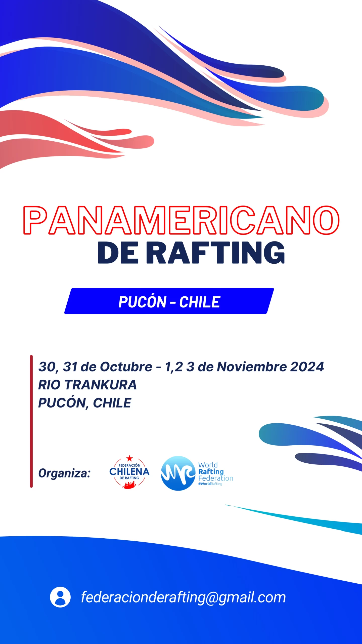 Confirmación de Campeonato Panamericano de Chile 2024 Federación Chilena de Rafting